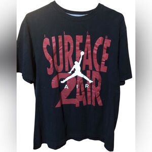 Nike Air Jordan FROM SURFACE 2 to AIR black t shirt Sz Large JUMPMAN